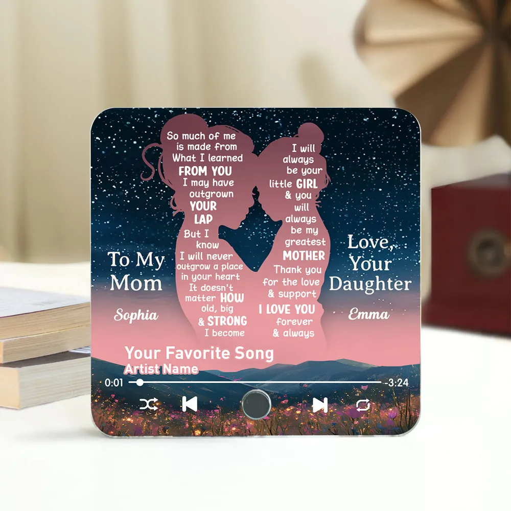 “You’ll Always Be My Little Girl” Acrylic Music Magnet – Personalized Gift for Mom - Image 8