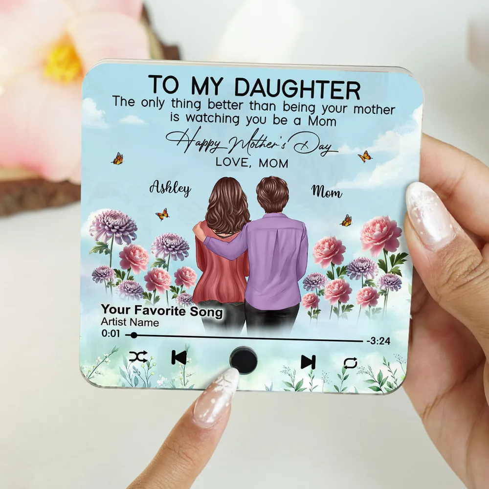 “To My Daughter” Personalized Acrylic Music Magnet – Heartfelt Message and Custom Song – Perfect Mother’s Day Gift for Daughter - Image 8