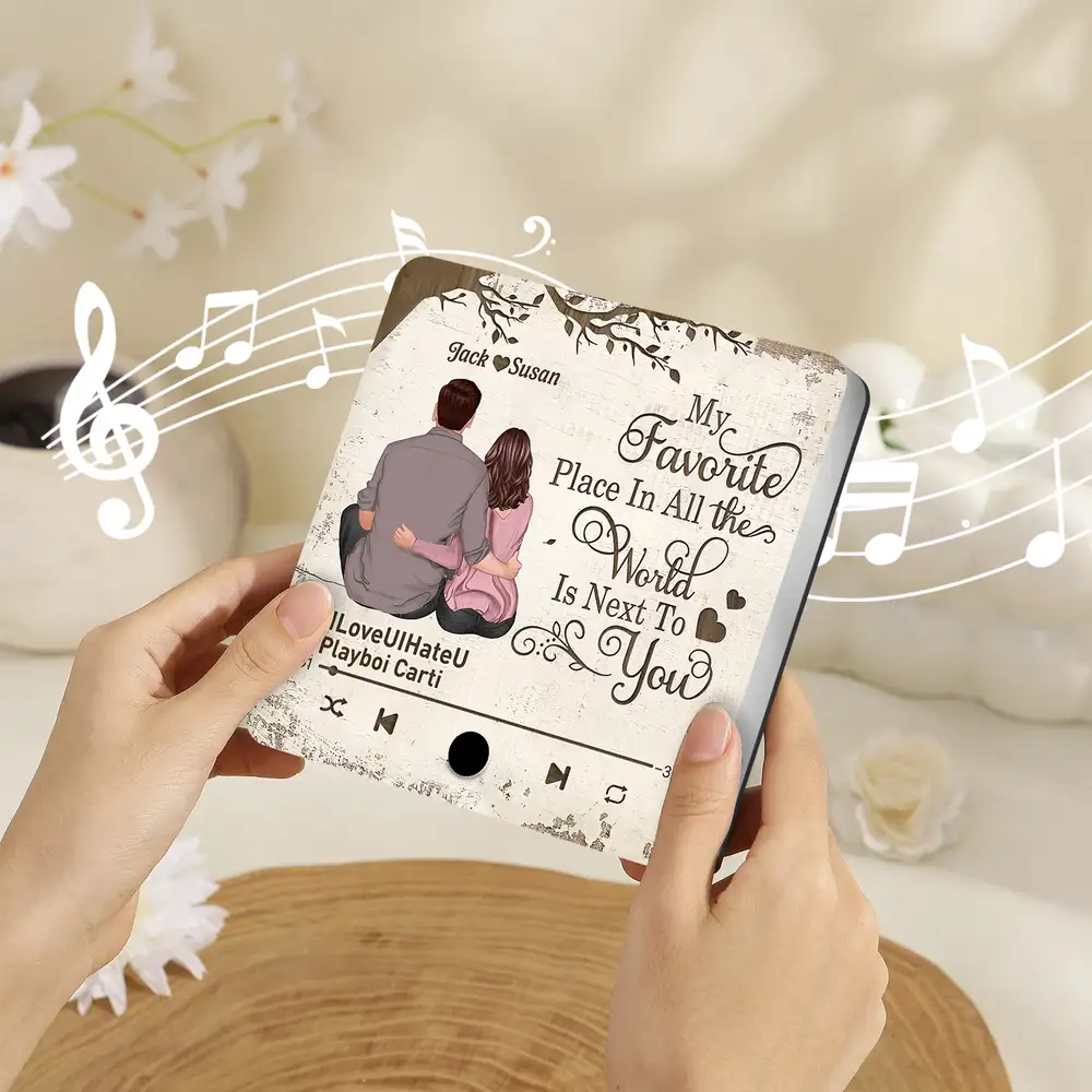 "My Favorite Place" Custom Acrylic Music Magnet – Special Gift for Couples and Partners - Image 2