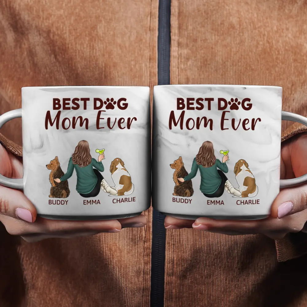 Personalized Marble Cup, Girl Sitting with Dog & Wine, Unbreakable Bond Quote – Pet Mom Gift - Image 4