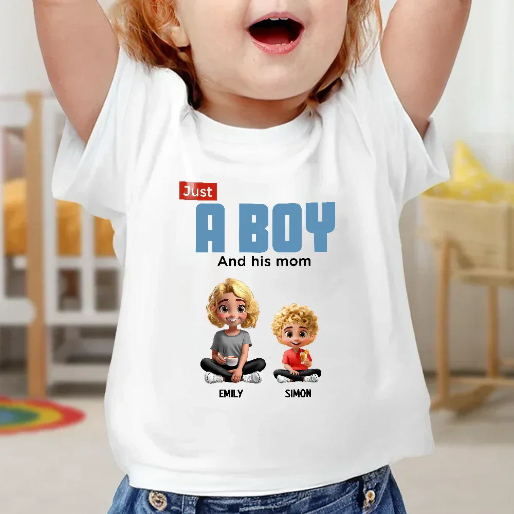 Custom Just a Mom and Her Kids – Cute Sitting Pose – Tee, Sweatshirt, Hoodie – Mother's Day & Birthday Gift - Image 7