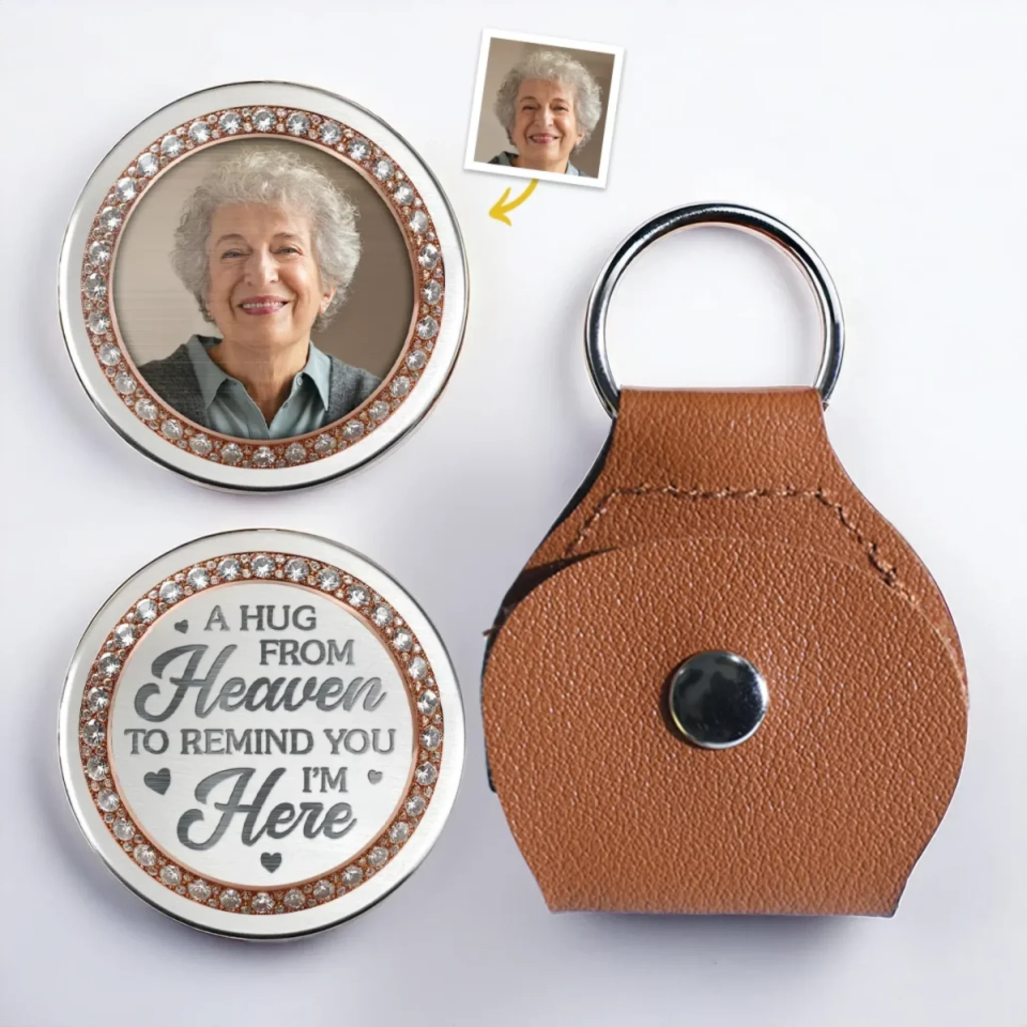 Personalized Pocket Hug Keychain for Gifts & Memorial Use - Image 4