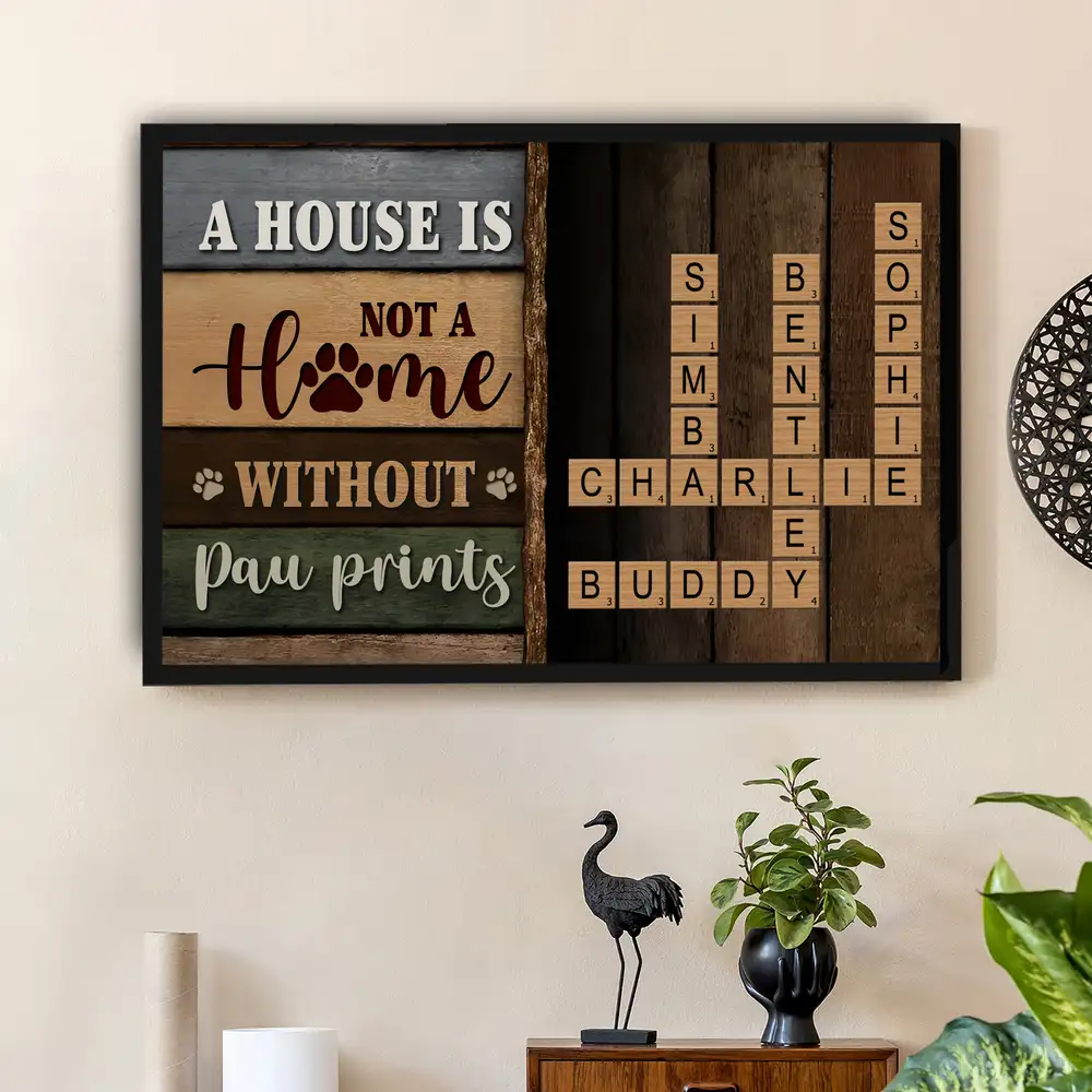 A House is Not a Home Without Paw Prints – Personalized Poster – Perfect for Pet Lovers' Home Decor - Image 2