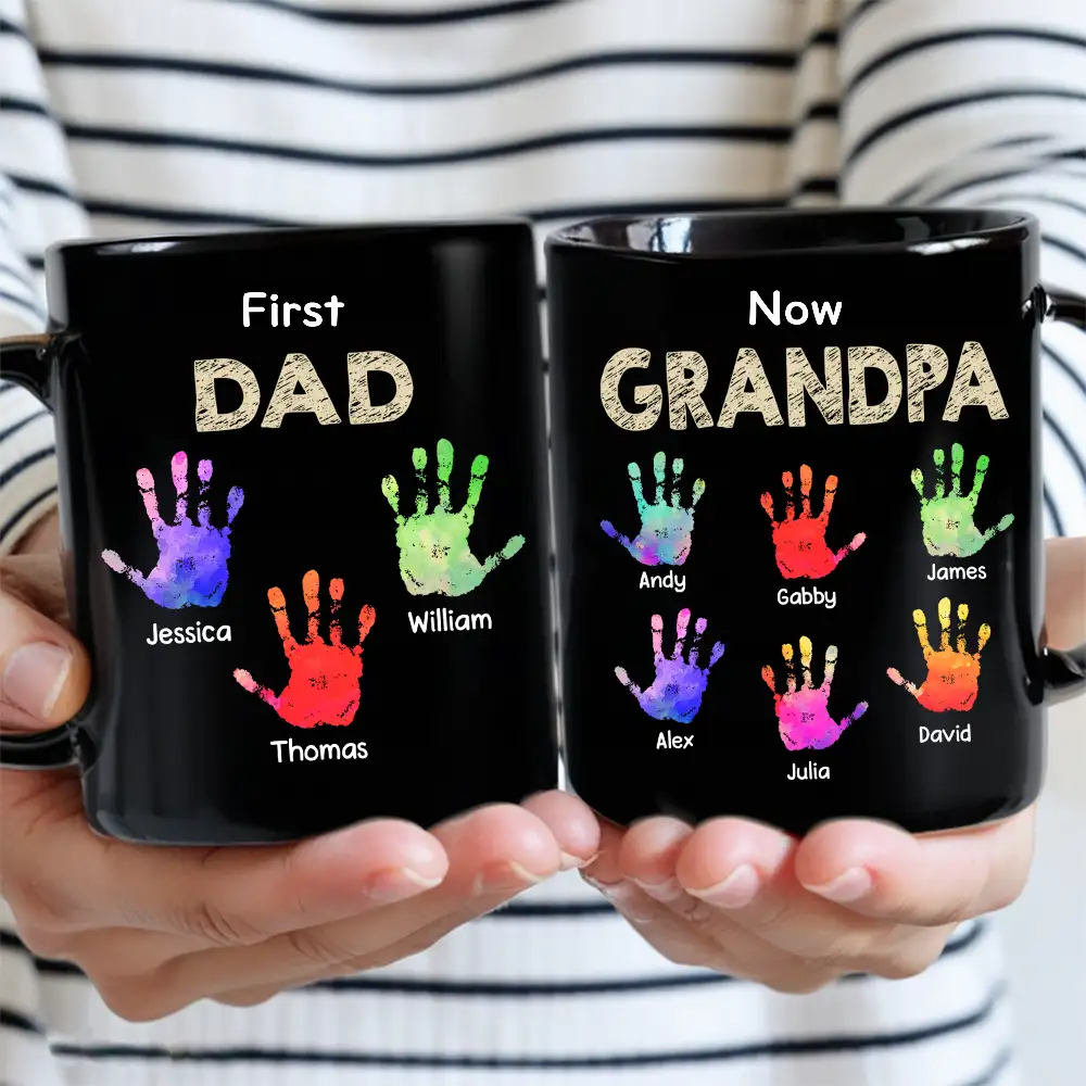 Full‑Color Handprint Mug – “First Dad, Now Grandpa” Favorite Gift for Dad or Grandpa - Image 2