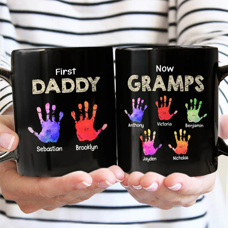 Full‑Color Handprint Mug – “First Dad, Now Grandpa” Favorite Gift for Dad or Grandpa - Image 6