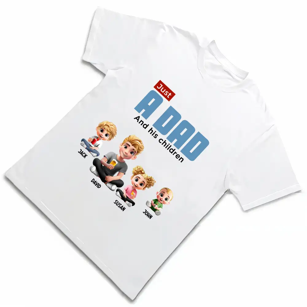 Custom Dad and Girl Tee with Kids' Names - Personalized Gift - Image 3
