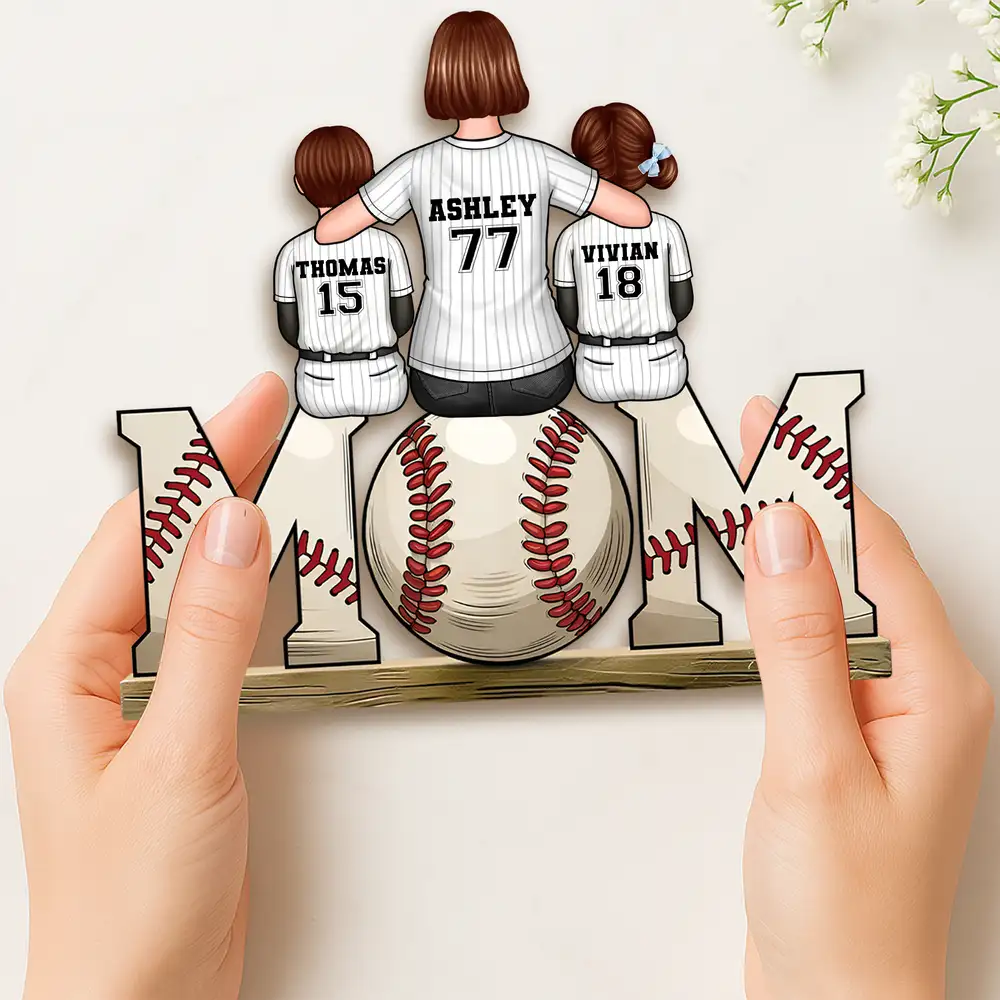 Custom Mom & Kids Plaque with Acrylic Keychain Gift - Image 3