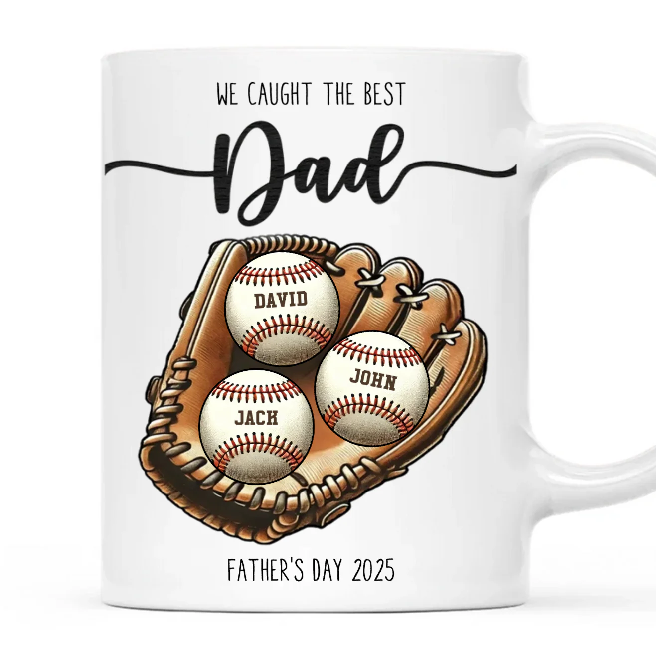 Personalized Baseball Mug with Kids’ Names – Game Day Gift for Dad - Image 3