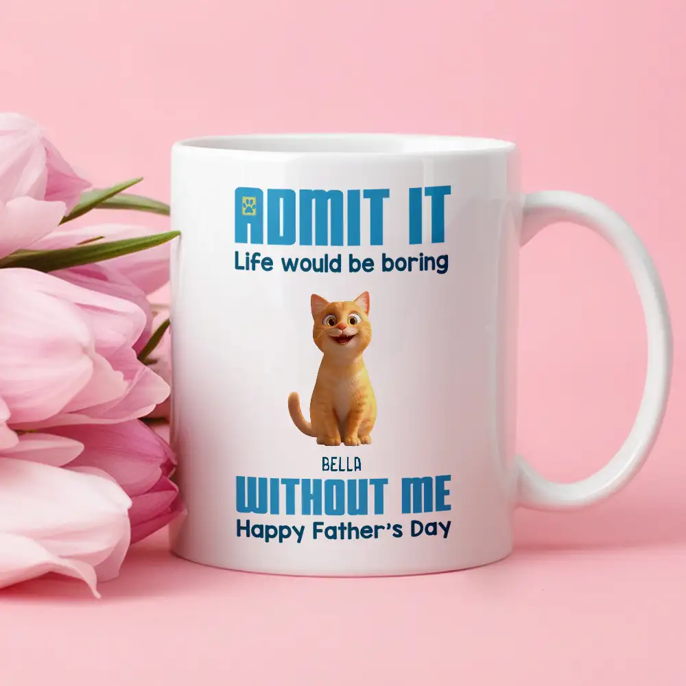 Personalized Cat Dad Mug for Father's Day Gift