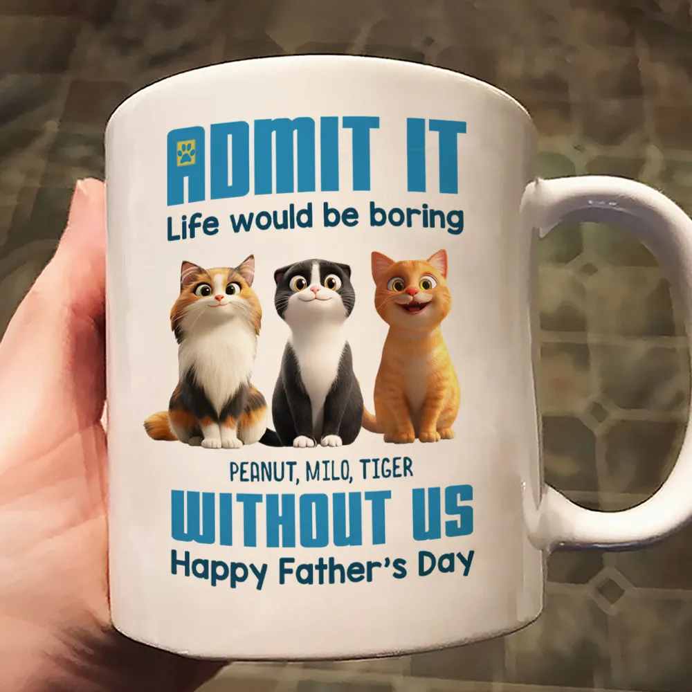 Personalized Cat Dad Mug for Father's Day Gift - Image 5