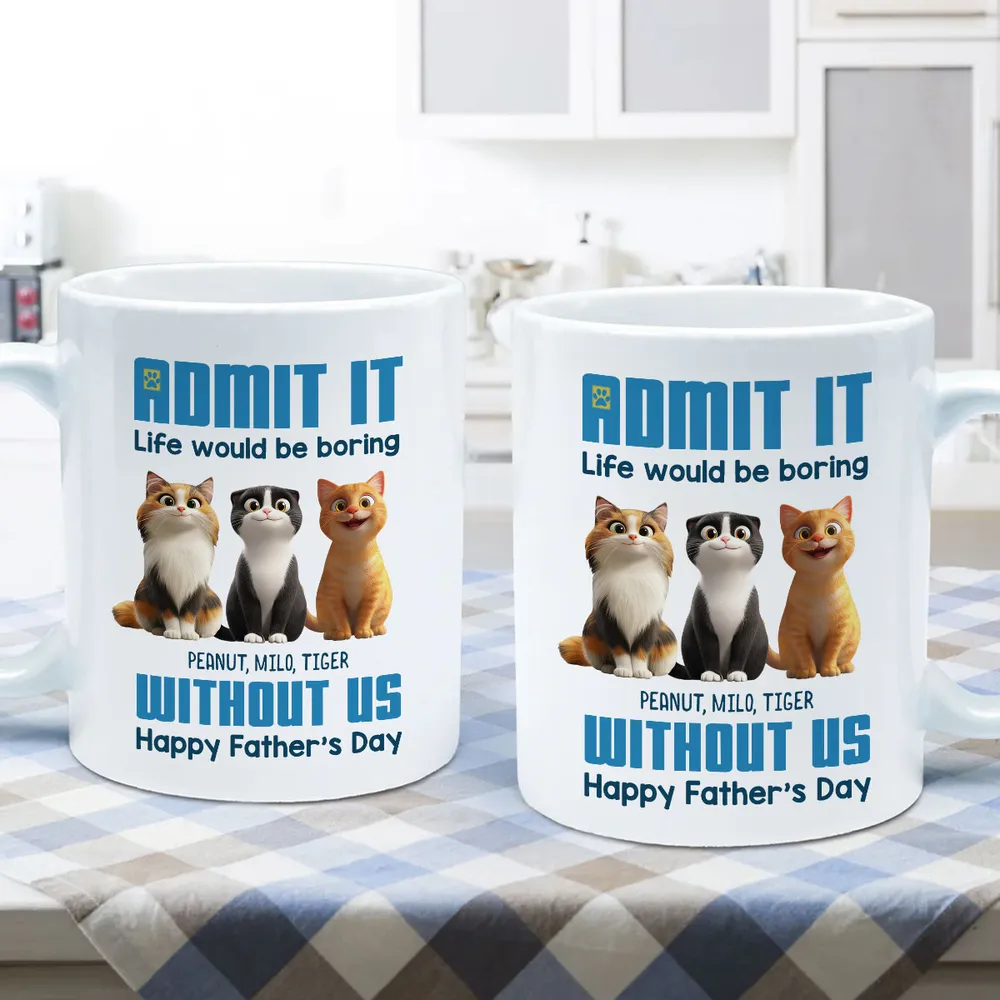 Personalized Cat Dad Mug for Father's Day Gift - Image 6