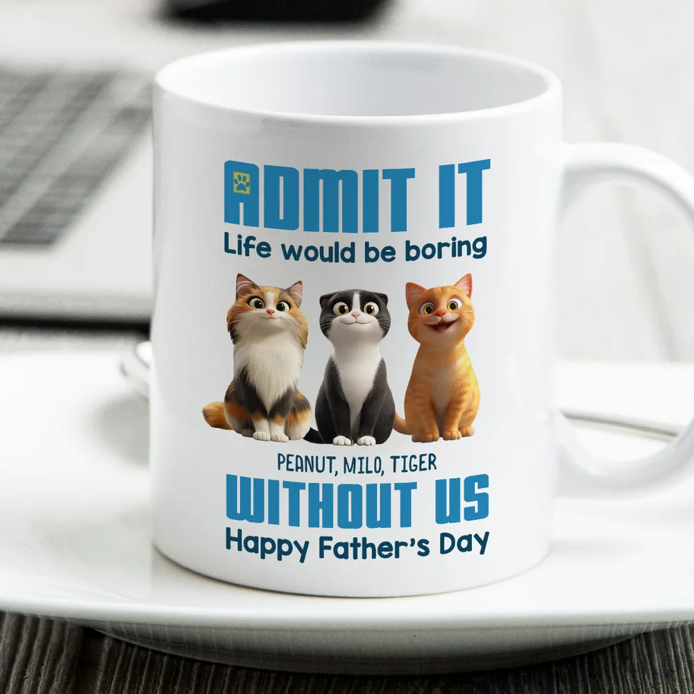 Personalized Cat Dad Mug for Father's Day Gift - Image 7