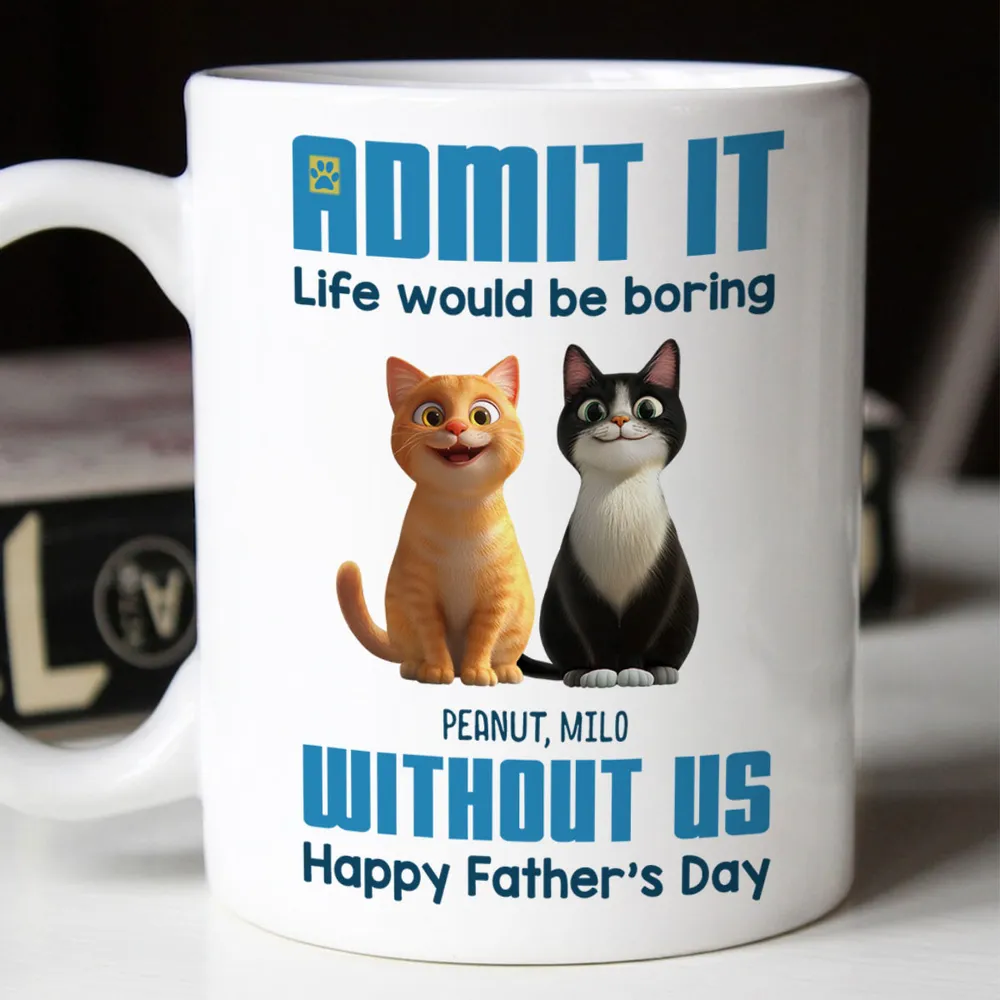 Personalized Cat Dad Mug for Father's Day Gift - Image 8
