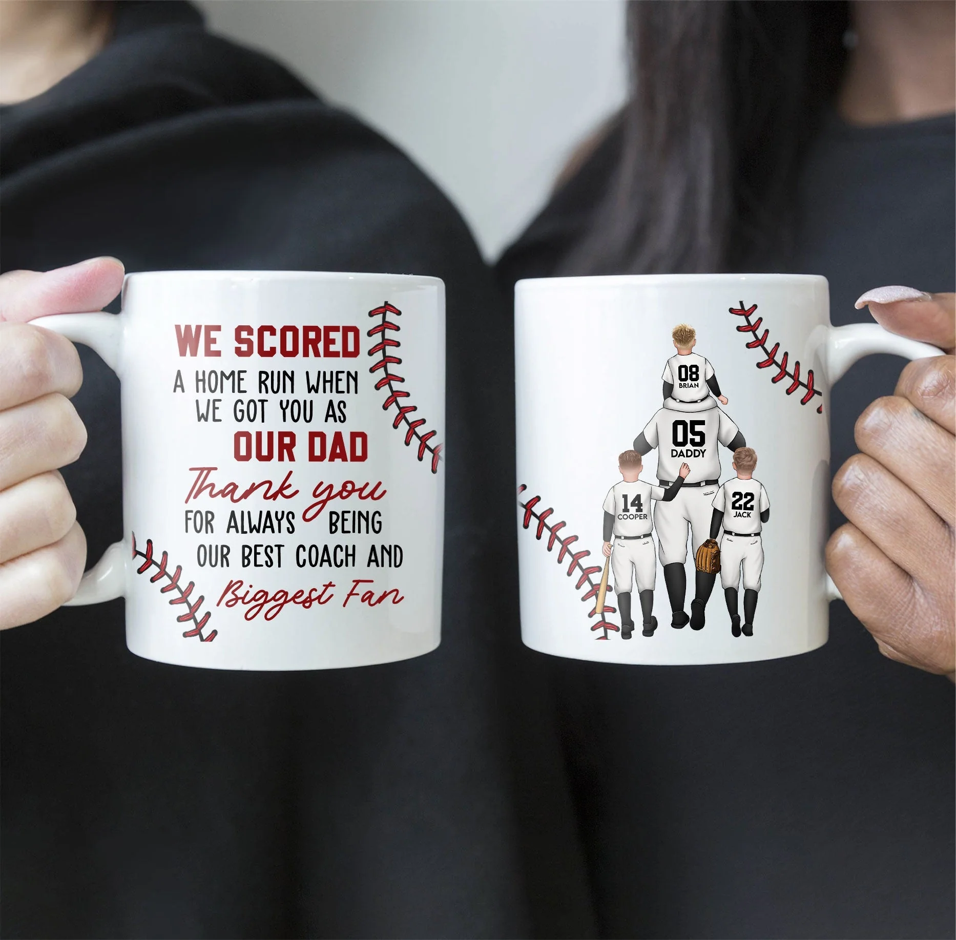 Custom Dad & Kids Mug with Personalized Jersey Number - Image 7
