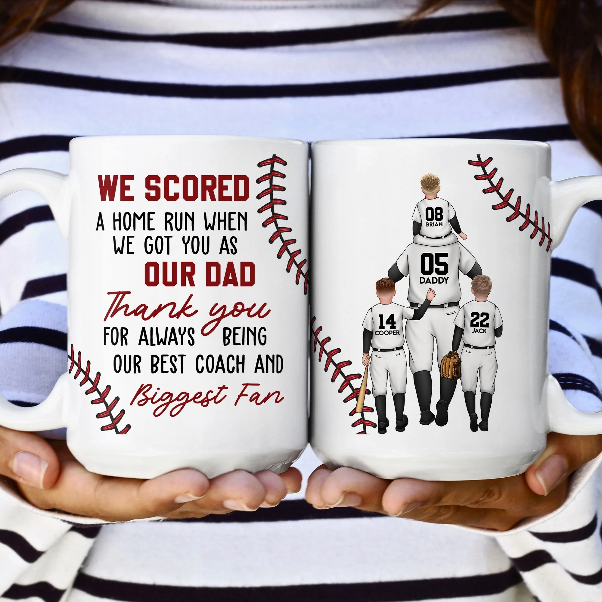 Custom Dad & Kids Mug with Personalized Jersey Number - Image 9