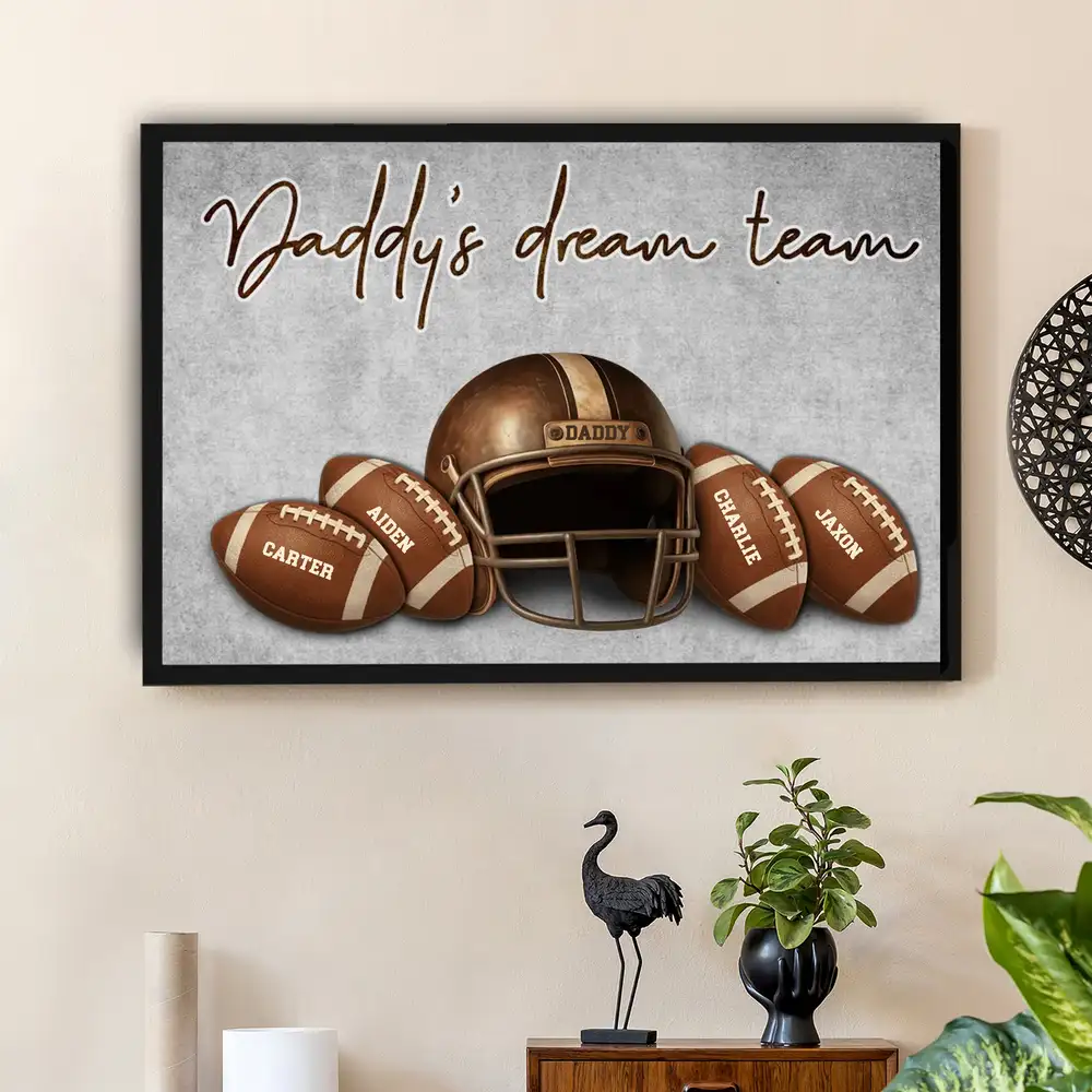 Daddy’s Dream Team at the Stadium – Personalized Gift for Father’s Day or Birthday - Image 3