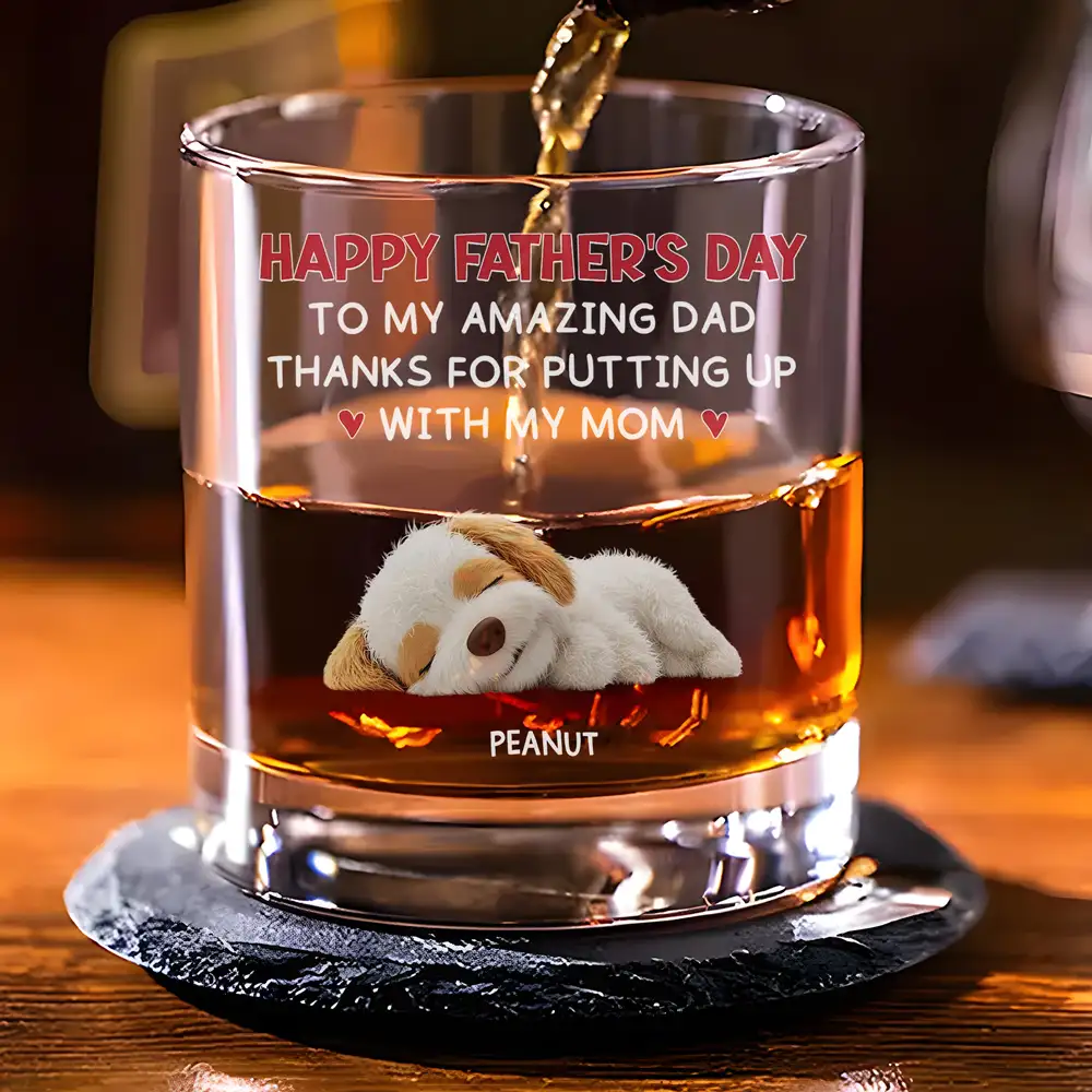 Personalized Whiskey Glass – Cute Pets Father’s Day Gift