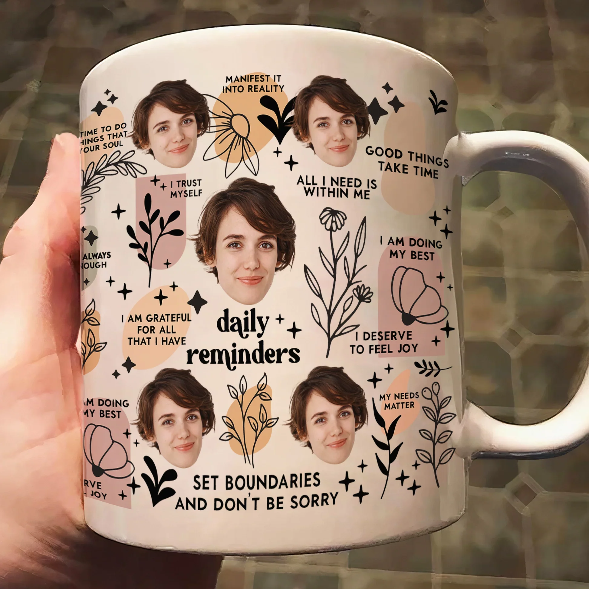 Personalized Ceramic Mug with Multi-Face Design – Couple’s Gift - Image 4
