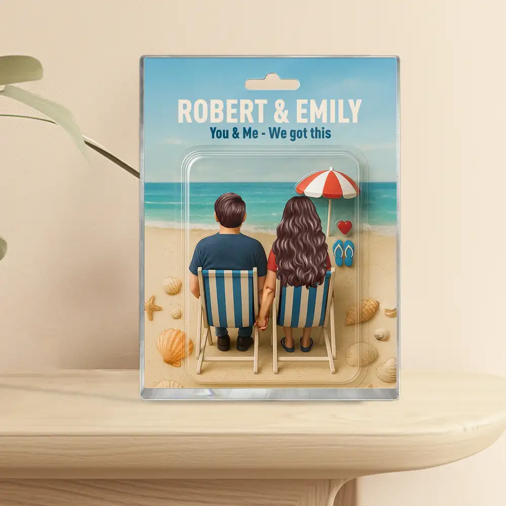 Personalized Acrylic Plaque – Beach Scene Gift for Couples