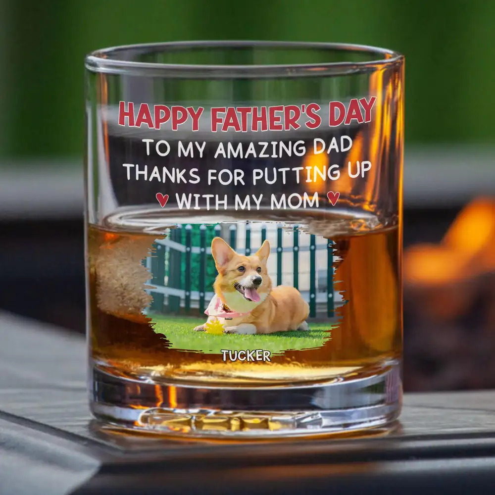 Custom Dog Dad Whiskey Glass – Personalized Father's Day Gift - Image 3