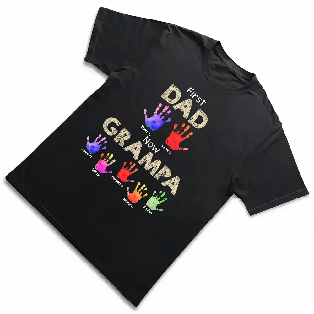Custom Handprint T-Shirt for Dad or Grandpa – Personalized Gift - Image 2