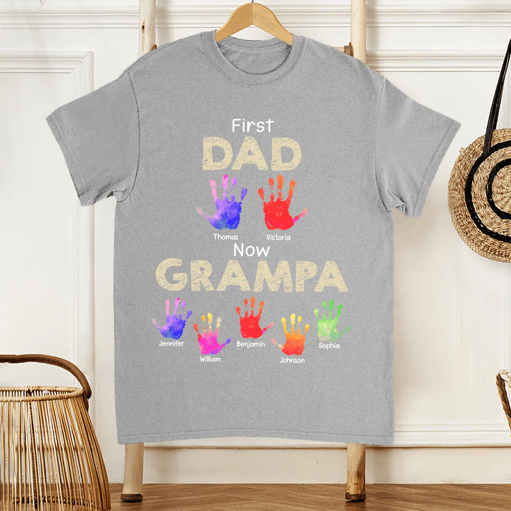 Custom Handprint T-Shirt for Dad or Grandpa – Personalized Gift - Image 4