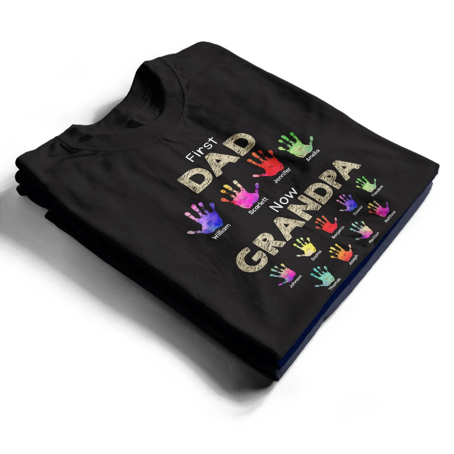 Custom Handprint T-Shirt for Dad or Grandpa – Personalized Gift - Image 6