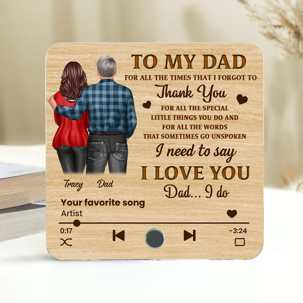 Acrylic Music Magnet with Wood Texture, Custom Play Button Design