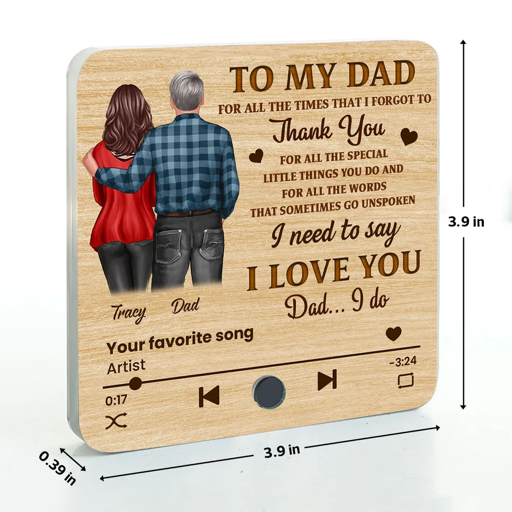 Acrylic Music Magnet with Wood Texture, Custom Play Button Design - Image 7