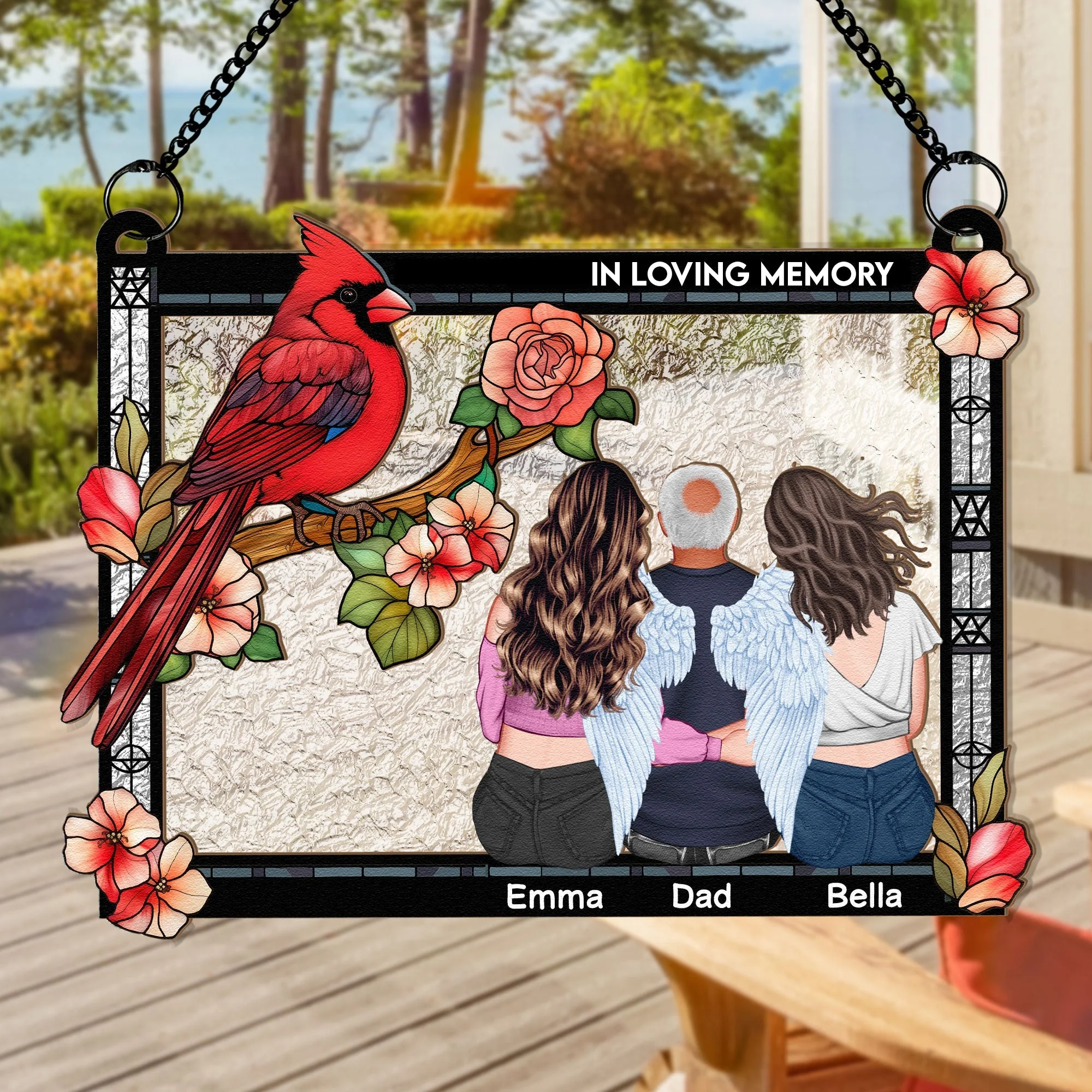 I Am Always With You Wood and Acrylic Layered Ornament – Cardinal and Angel Family Memorial Keepsake - Image 10