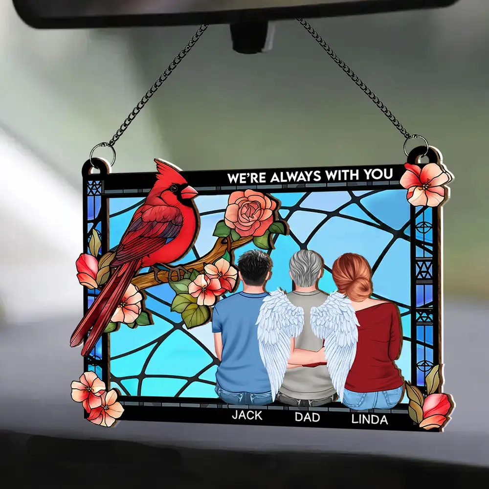 I Am Always With You Wood and Acrylic Layered Ornament – Cardinal and Angel Family Memorial Keepsake - Image 3