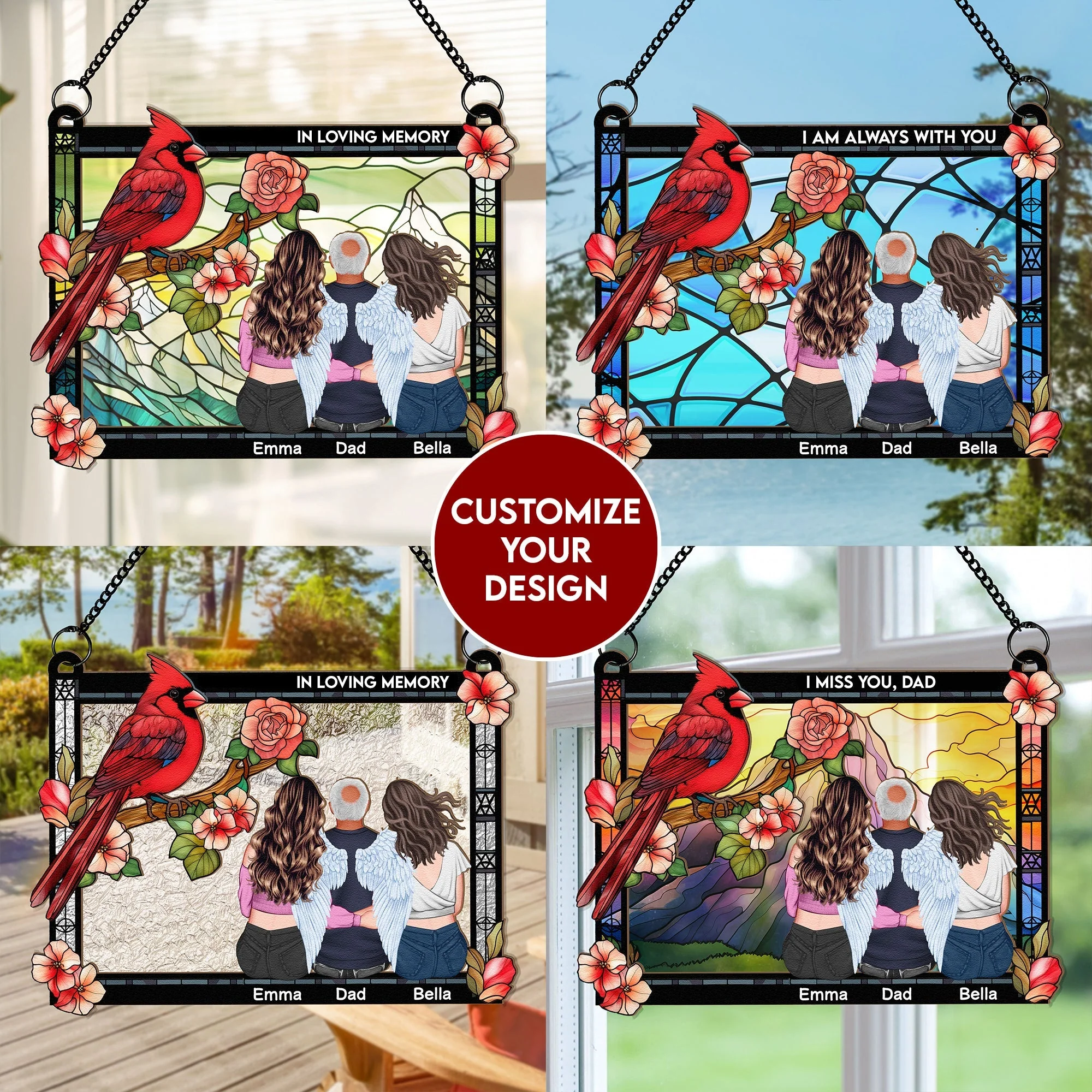 I Am Always With You Wood and Acrylic Layered Ornament – Cardinal and Angel Family Memorial Keepsake - Image 7