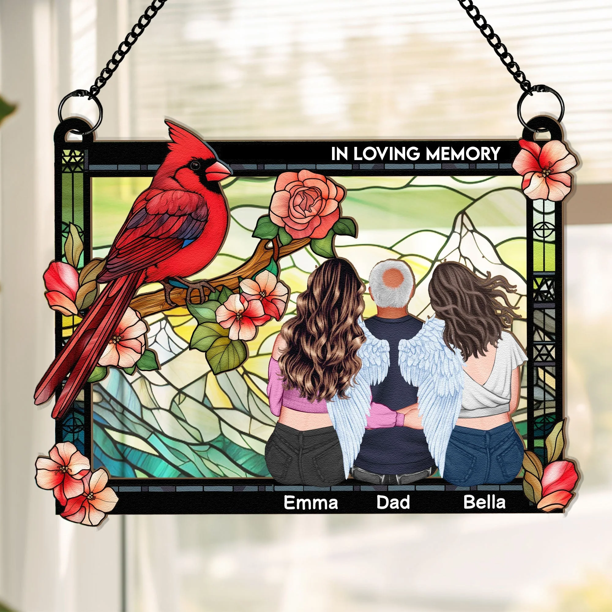 I Am Always With You Wood and Acrylic Layered Ornament – Cardinal and Angel Family Memorial Keepsake - Image 8