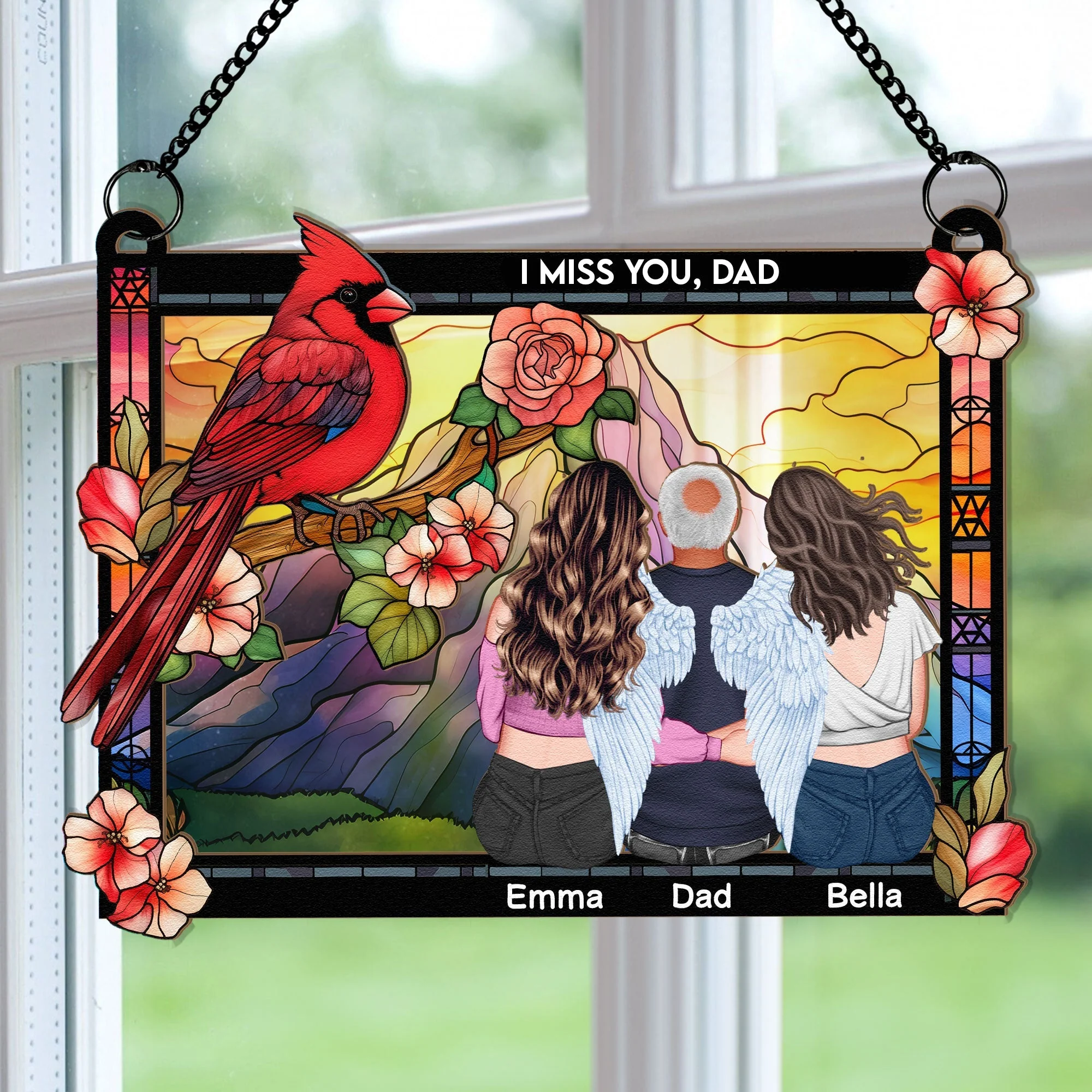 I Am Always With You Wood and Acrylic Layered Ornament – Cardinal and Angel Family Memorial Keepsake - Image 9