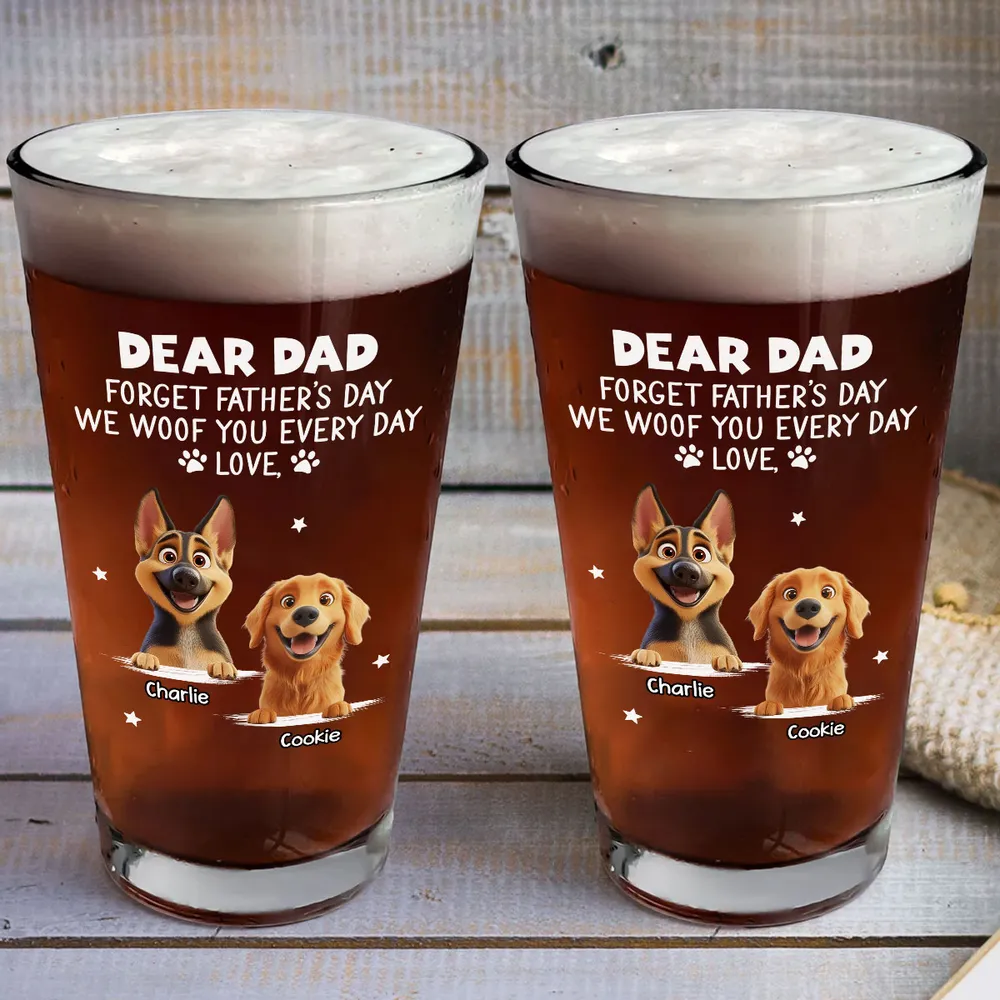 Custom Dog Lover Beer Glass – Cute Dogs with Names – Perfect Pet Gift for Father’s Day or Birthday – Celebrate Love Every Day - Image 8