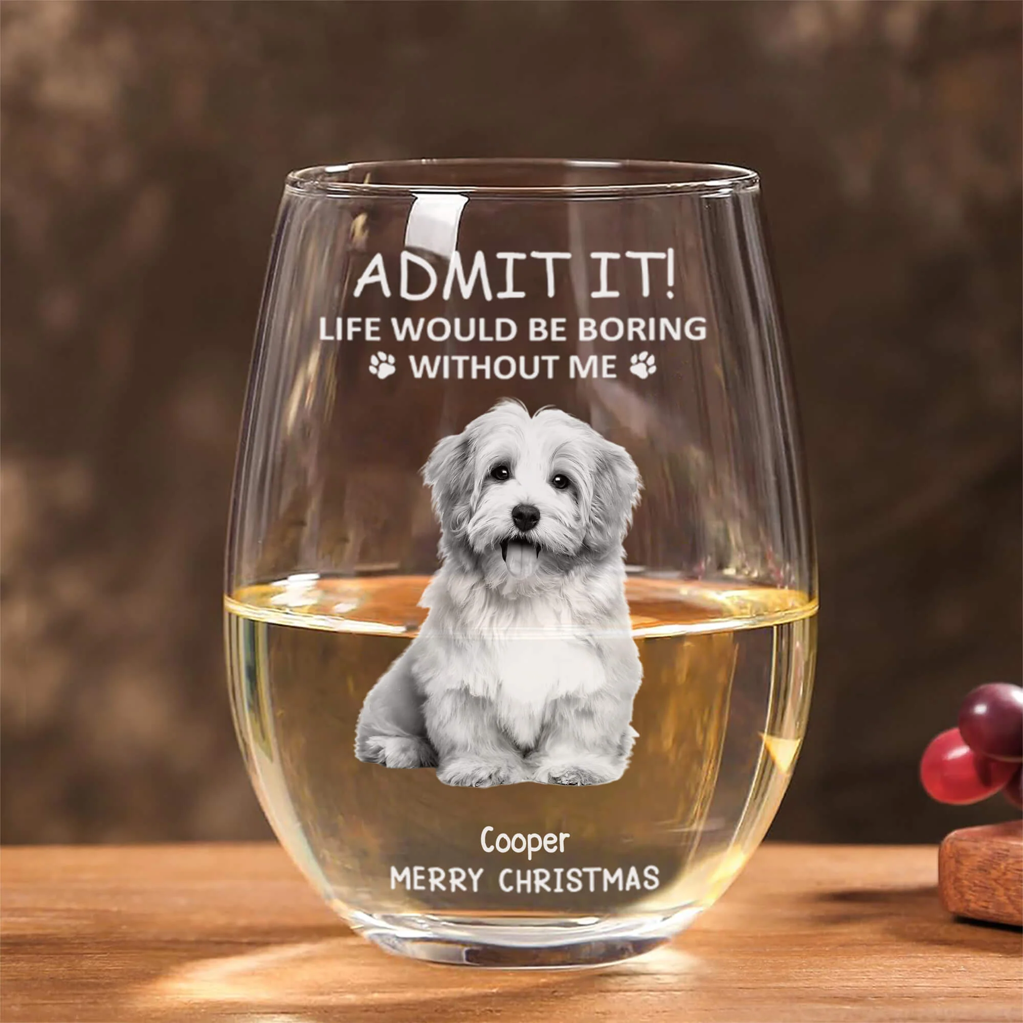 Personalized Beer Glass for Pet Lover Dad – Funny Father's Day Gift from the Dog – Admit Life Would Be Boring Without Me - Image 11