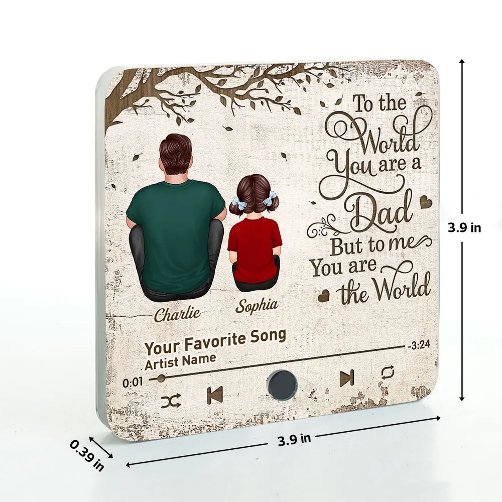 Father’s Day Acrylic Music Magnet – Personalized Back View Design with Name & Song – Gift to Dad - Image 6