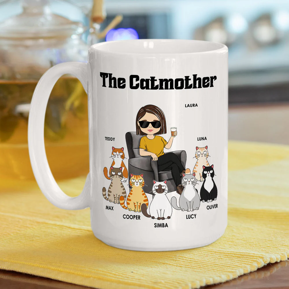 Cat Lover – Personalized White Ceramic Mug for Cat Lovers, Custom Gift for Cat Lover - Image 8