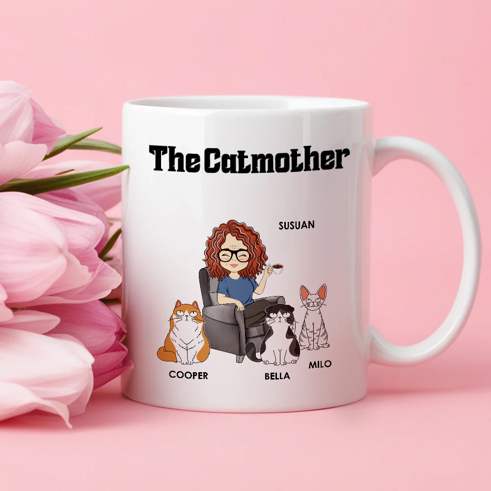 Cat Lover – Personalized White Ceramic Mug for Cat Lovers, Custom Gift for Cat Lover