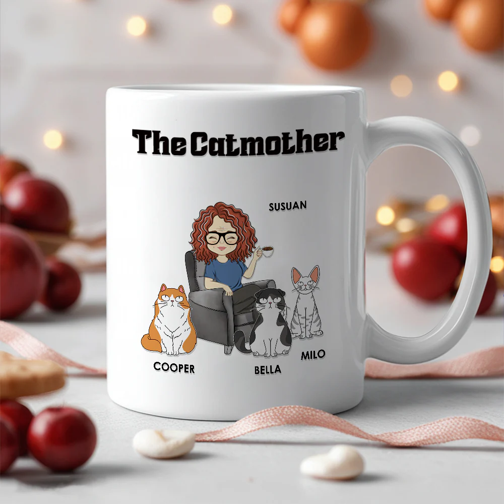 Cat Lover – Personalized White Ceramic Mug for Cat Lovers, Custom Gift for Cat Lover - Image 2