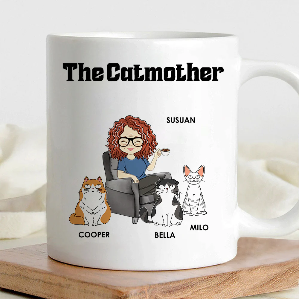 Cat Lover – Personalized White Ceramic Mug for Cat Lovers, Custom Gift for Cat Lover - Image 3