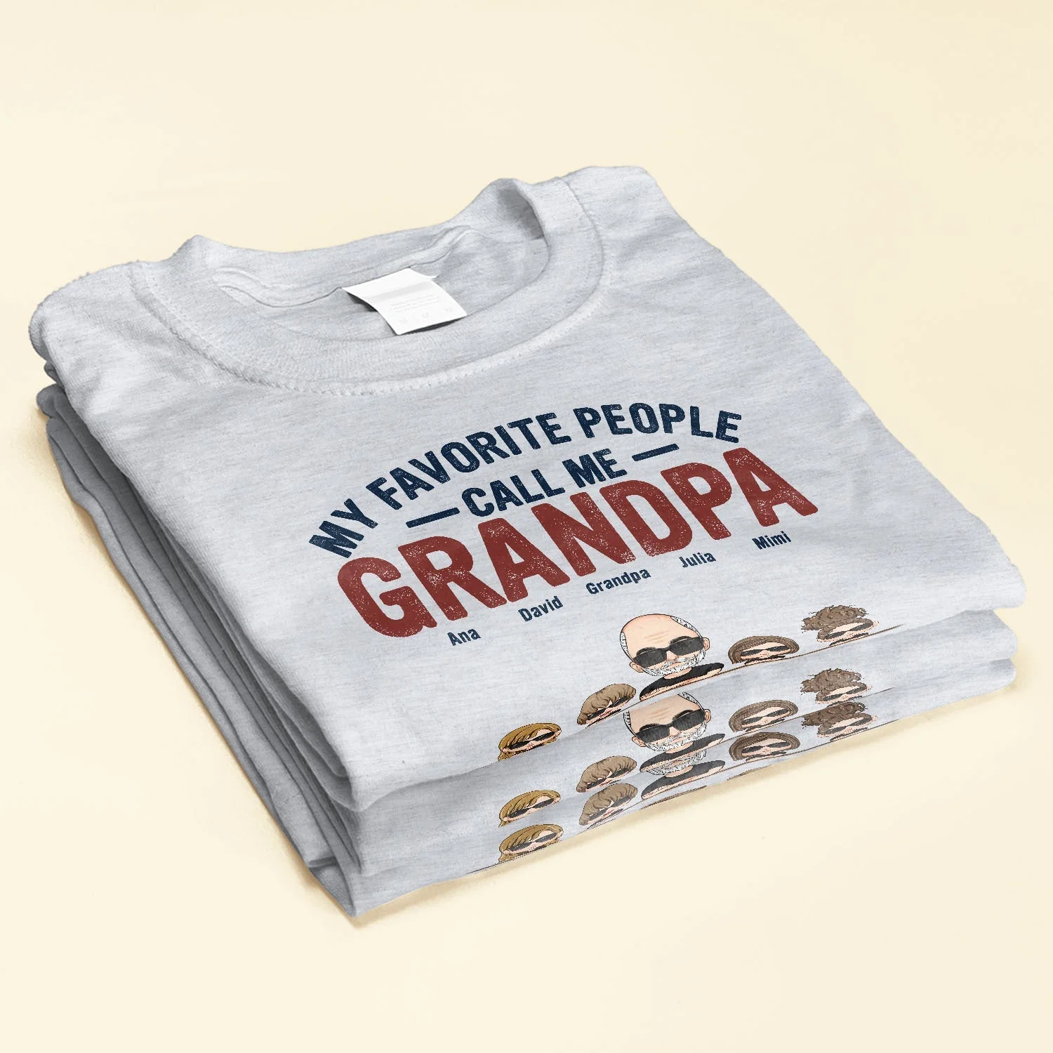 My Favorite People Call Me Grandpa Classic Tee – Personalized Grandkids Shirt – Heartwarming Father's Day Gift - Image 2