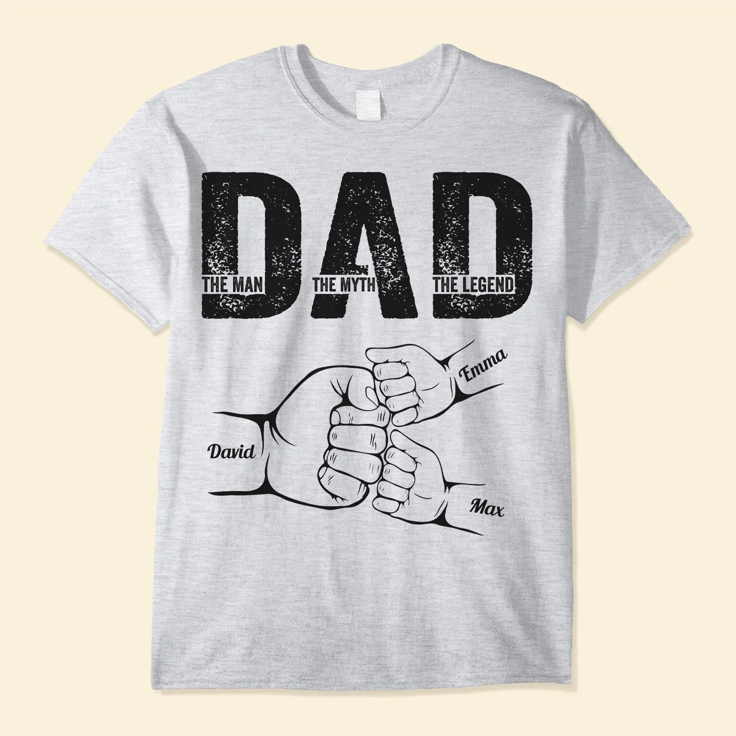 Fist Bump Illustration Custom Classic Tee for Father’s Day, A Tribute to the Dad Who’s a Legend - Image 4
