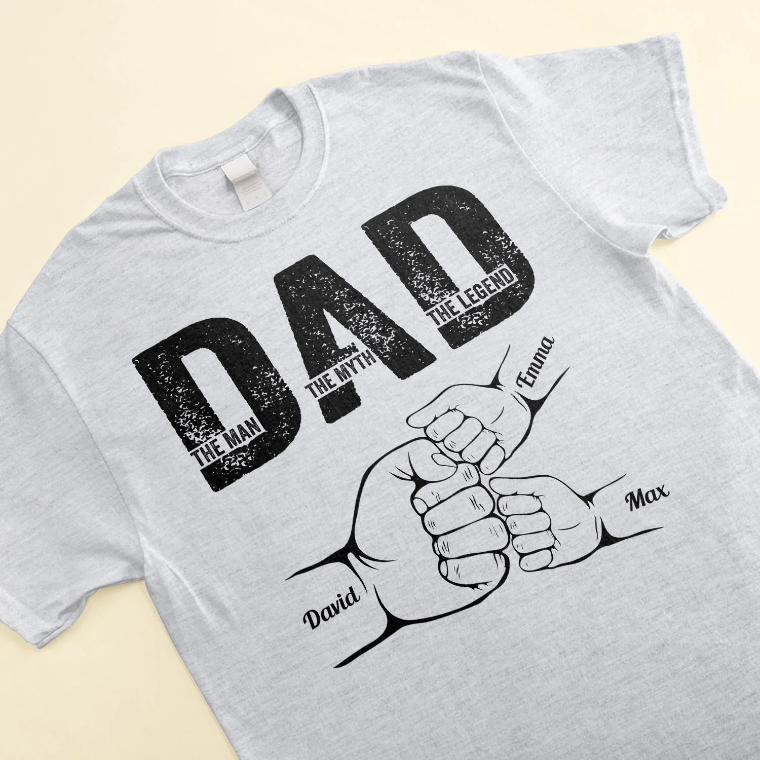 Fist Bump Illustration Custom Classic Tee for Father’s Day, A Tribute to the Dad Who’s a Legend - Image 6