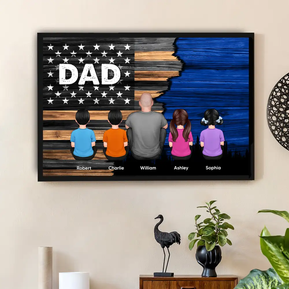 To Dad with Love – Custom Poster with Kids’ Names – Thoughtful Father’s Day Gift from the Family