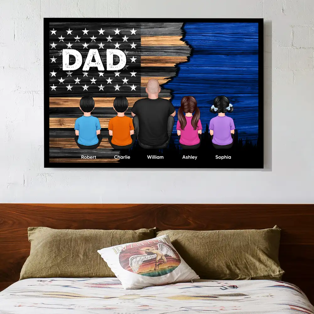 To Dad with Love – Custom Poster with Kids’ Names – Thoughtful Father’s Day Gift from the Family - Image 2
