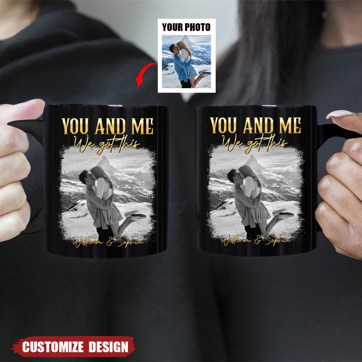 "You and Me – Personalized Couple Mug with Custom Photo and Heartfelt Message – Ideal Gift for Lovers, Couples, or Anniversaries" - Image 4
