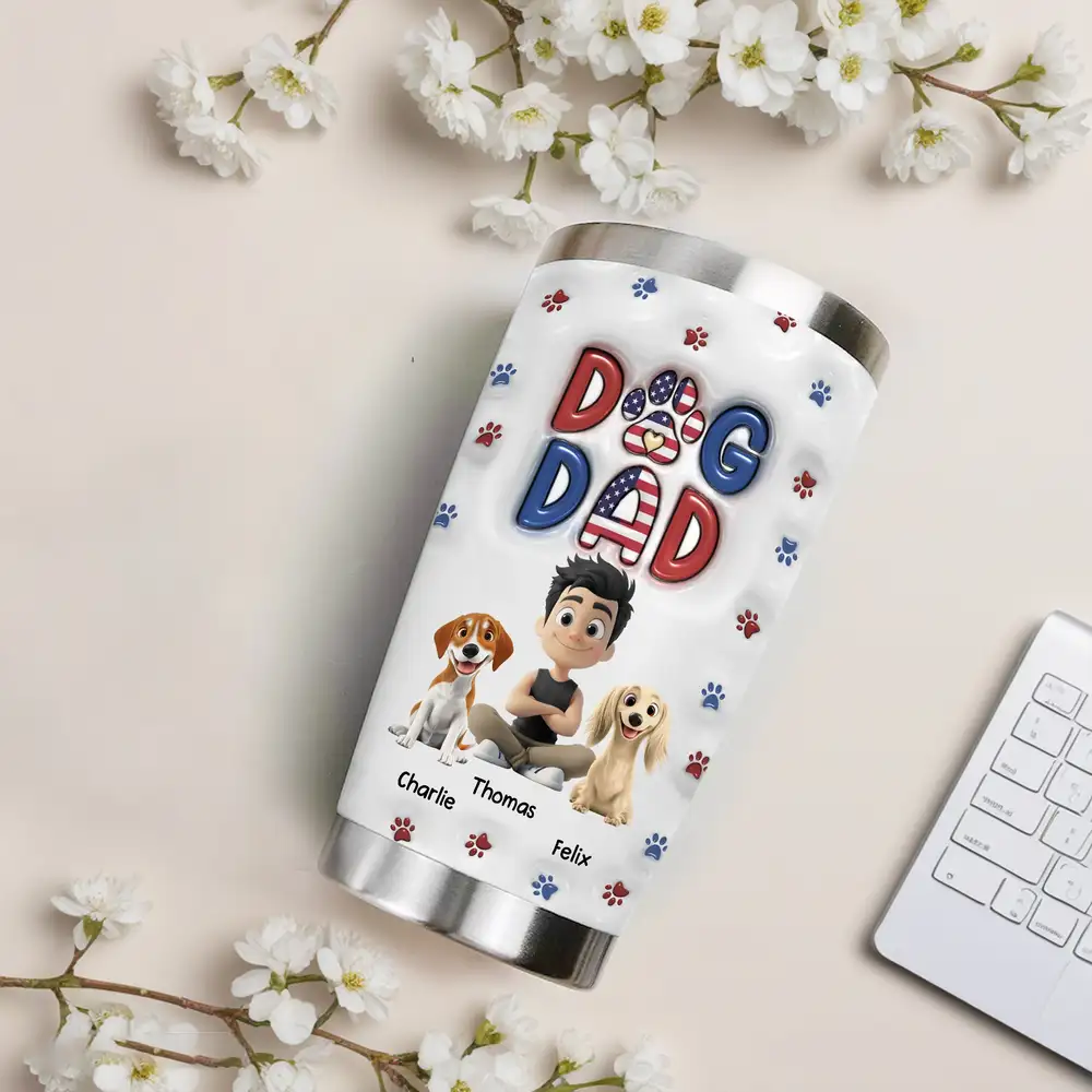 Cool Dog Dad Tumbler – Customizable Travel Mug for Dog Lovers – Perfect Gift for Dog Dads on Father’s Day or Birthdays - Image 2