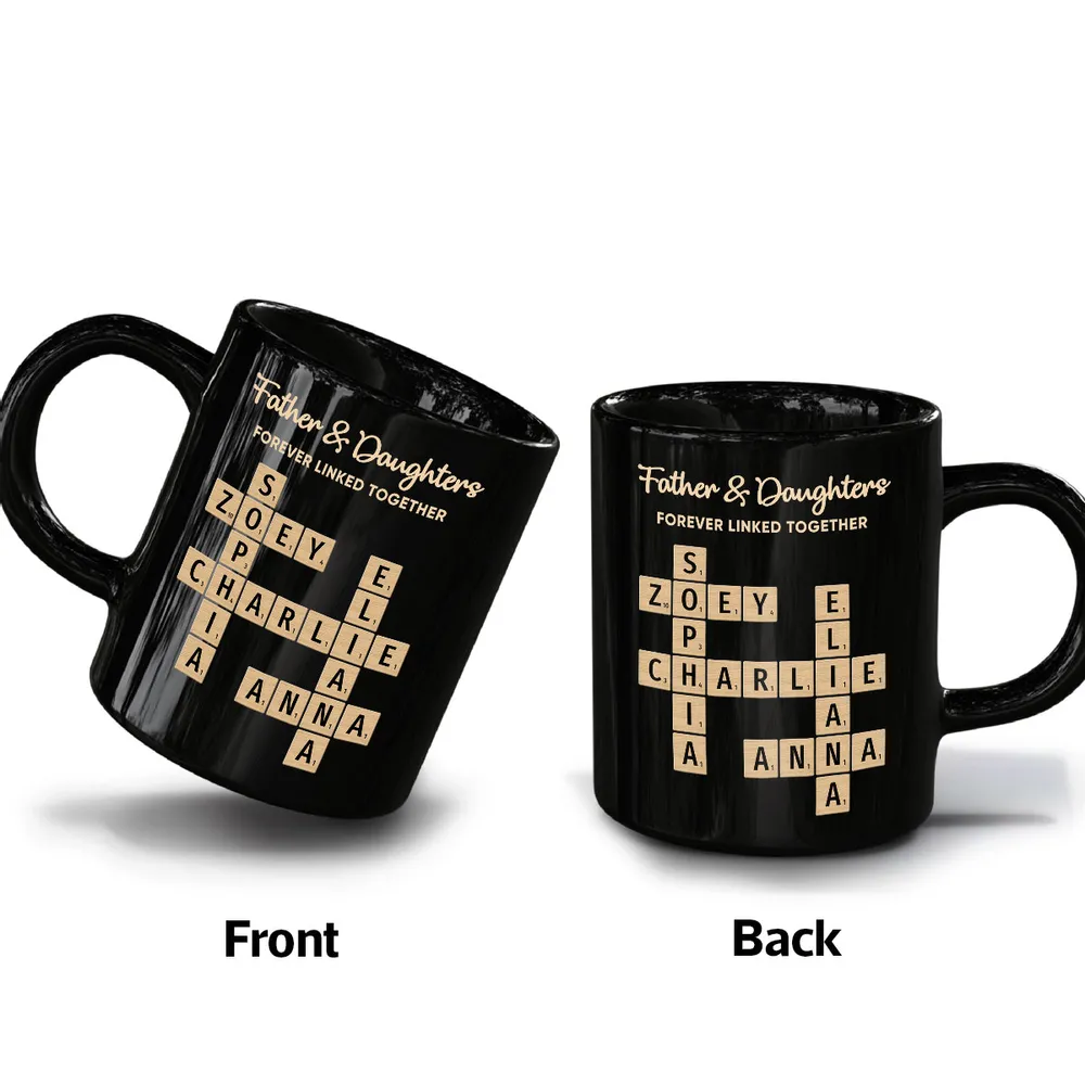 Personalized Scrabble-Style Full Color Mug – Interlocking Names, Creative Day Gift for dad - Image 7
