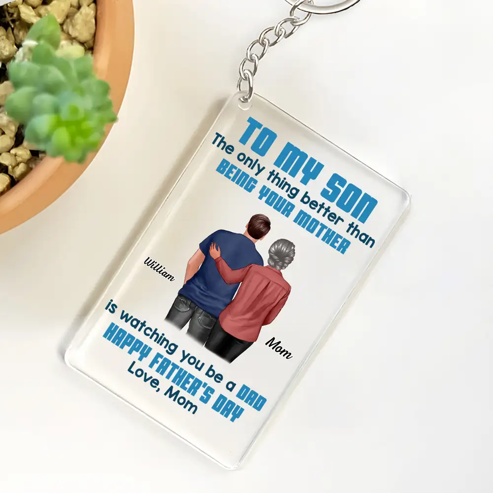 To My Son Back-View Hug Ceramic Mug – Watching You Be a Dad – Father’s Day Gift - Image 6